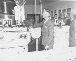 Dignitaries at the Coca Cola Bottling Company of Petaluma and Sonoma, Petaluma, California, about 1940