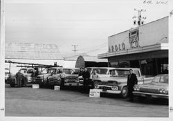 Employees of Arolo Dairy Supply Company of Petaluma, California, outside the store