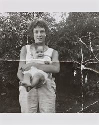 Bonnie J. Alwes holding her infant sister Janet L. Alwes, 1959