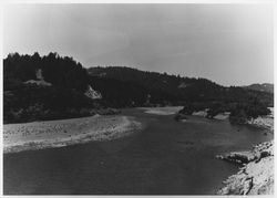 View of the Russian River from River Boulevard, Monte Rio, California, about 1969