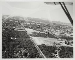 Aerial view of Santa Rosa looking northeast from over the railroad south of town