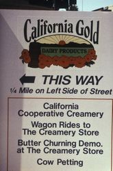 California Gold sign at the California Creamery's 80th Anniversary Party held in downtown Petaluma in July 1993