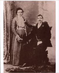 Wedding portrait of Giuseppe (Joseph) and Pierina (Lucchini) Spolini, Sonoma County, California?, about 1901