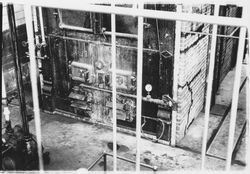 Interior of Speas distillery, Sebastopol, California, 1937