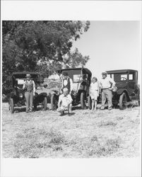 Vintage cars at the Old Adobe Fiesta, Petaluma, California, about 1963