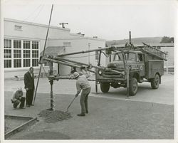 Pacific Bell Telephone Company at work, Petaluma, California, about 1959