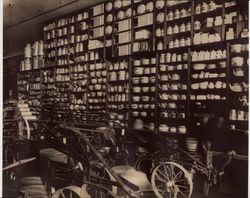 Interior view of Tomasini Hardware, Petaluma, California, about 1925