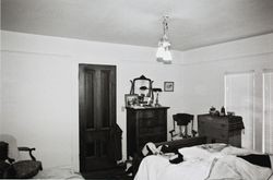 Bedroom interior, Sweet House at 607 Cherry Street, Santa Rosa, California