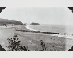 Construction of the jetty at the mouth of the Russian River at Jenner, California, July 29, 1932