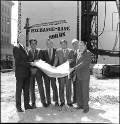 Ground breaking for construction of Exchange Bank's drive through service, Santa Rosa, California, May 26, 1971