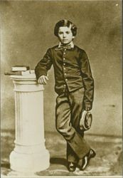 Studio portrait of an unidentified boy in the Vallejo family, 1860s or 1870s