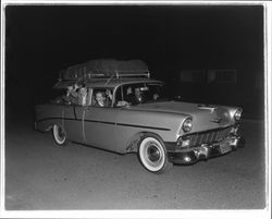 Peck family in their car, Santa Rosa, California, 1957