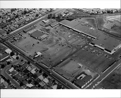 Aerial view of Washington Square Shopping Center and surrounding area, Petaluma, California, 1973