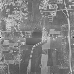 Aerial view of Santa Rosa, area around the Santa Rosa Sewage Treatment Plant