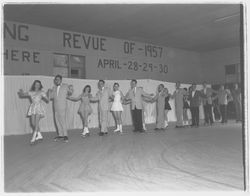 Line of couples at the Skating Revue of 1957, Santa Rosa, California, April, 1957