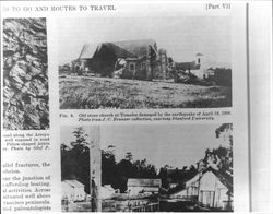 Old stone church at Tomales, California Damaged by 1906 earthquake., 1906