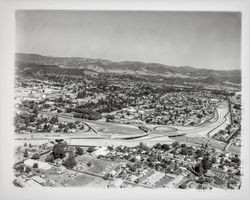 Highway 101 and Highway 12 interchange, Santa Rosa, California, 1964