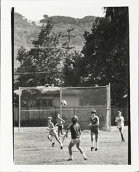 Boys playing soccer