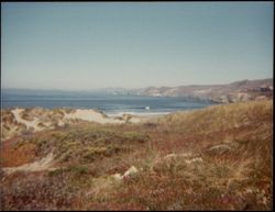 Views of Christo's Running Fence as it meets the Pacific Ocean near Dillon Beach, California, September, 1976