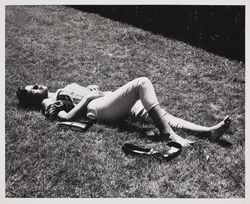 Tired girl at the Sonoma County Fair, Santa Rosa, California, 1957