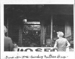 Aftermath of June 21, 1942 fire at Rex Hardware when it was at 5 Main Street, Petaluma, California