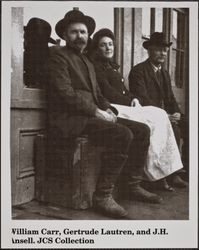 Photograph of William Carr, Gertrude Lautren and J. H. Ansell, Guerneville, California about 1889