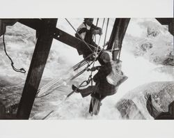 Construction of the jetty at the mouth of the Russian River at Jenner, California, May 1933