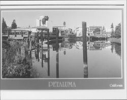 Petaluma, California--Petaluma Creek provides small boat access to the downtown area of picturesque Petaluma