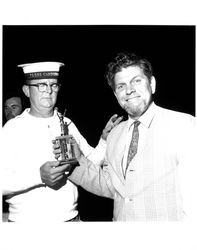 Bob Wells, second place winner of the Old Adobe Fiesta rowboat race, Petaluma, California, August 1965