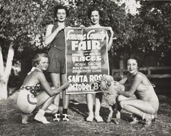 Sonoma County Fair models promoting the Sonoma County Fair, Santa Rosa, California, 1936