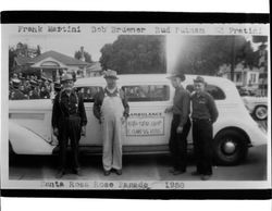 Members of the Yerba Buena Chapter of E Clampus Vitus in the Rose Parade, Santa Rosa, California, May 1958