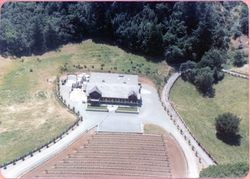 Aerial view from the front of the Lambert Winery building, Healdsburg, California, 1986