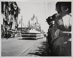 Battleship float in Admissions Day Parade