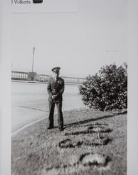 Fred L. Volkerts, Jr. as a Marine during World War II, probably in San Diego, California, about 1942