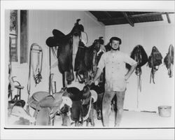 Interior of Palm's Saddle Shop, Petaluma, California, 1970