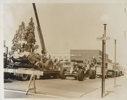 Construction equipment in Courthouse Square, Santa Rosa , California, 1968