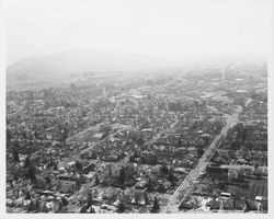 Aerial view of Santa Rosa looking south along Mendocino Ave — Calisphere