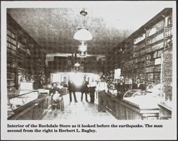 Interior of Guerneville's Rochdale Store, Armstrong Woods Road and First Street, Guerneville, California, between 1900 and 1905