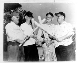 Frenchy Mazza, Red Adams, Mario Luchessi with unidentified man