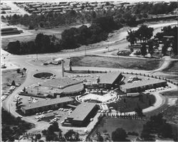 Aerial view of the Flamingo Hotel, Santa Rosa, California, 1959