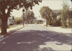 Orchard Street between Cherry and Seventh streets, Santa Rosa, California, looking southwest, 1970