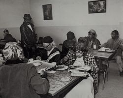 Diners at St. Anthony's Dining Room, 121 Golden Gate Avenue, San Francisco, California, about 1979