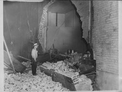 View of the damage from the fire at Dewey's Cafe, Petaluma, California, Sep. 9, 1953