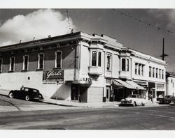 Gilardi's tavern building and other businesses, Petaluma, California, about 1954