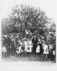 Luther Burbank planting memorial trees at Santa Rosa, Cal. Arbor Day, March 31, 1921