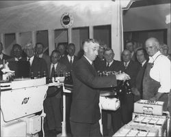 Dignitaries at the Coca Cola Bottling Company of Petaluma and Sonoma, Petaluma, California, about 1940