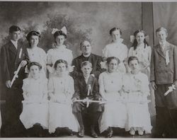 Members of St. Vincent's graduating class, Petaluma, California, photographed between 1900 and 1910