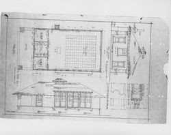 Architectural drawing of the Brush School in Rincon Valley, Santa Rosa, California prepared by Turton & Herbert Architects, about 1910