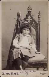 Cabinet card portrait of an unidentified Farley family girl, Petaluma, California, around 1890 ./