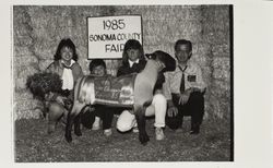 Lauren Anderson and her FFA Grand Champion Market lamb at the Sonoma County Fair, Santa Rosa, California, 1985